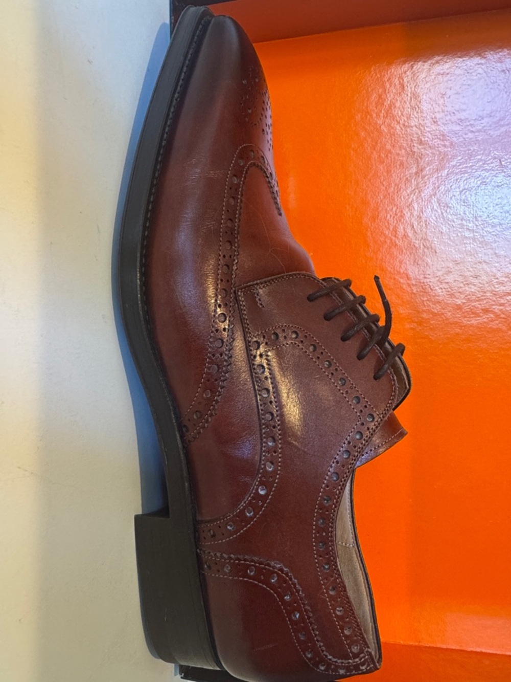Magnanni Burgundy Brogue Leather Oxfords